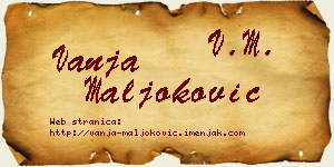 Vanja Maljoković vizit kartica